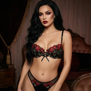 Souprava dámského spodního prádla Velvet Ritual Prádlová sada Red Passion Barva: Černá, Velikost: 75B