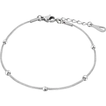 Módní doplněk Troli Jemný ocelový řetízek na nohu s kuličkami Hádek + 2 měsíce na vrácení zboží