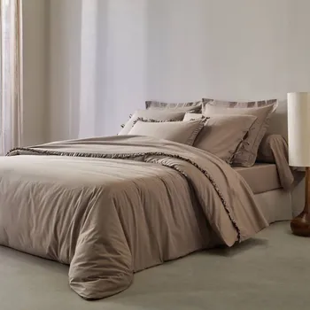 Povlečení Blancheporte Jednobarevné povlečení zn. Colombine, perkál béžová napínací prostěradlo 90x200 cm