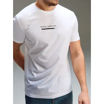 Pánské tričko Sinsay - Bavlněné oversize tričko s potiskem - bílá - 237HL-00X - 237HL-00X-XL