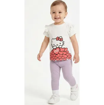 Dívčí tričko Sinsay - Bavlněná košilka s potiskem Hello Kitty - krémová - 119FT-01X - 119FT-01X-104