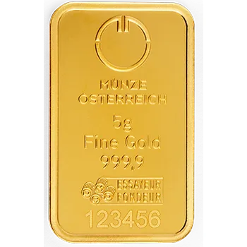 Sběratelství Münze Österreich AG Zlatý slitek 5 g - Münze Österreich (výrobce PAMP)