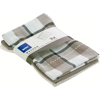 Utěrka na nádobí PASADO sada 3 ks šedohnědá 65 x 45 cm KL-15961