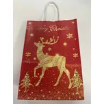 tianDe Dárková papírová taška červeno - zlatá "sob" 15x8x21 cm