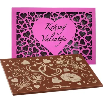Čokoláda Valentýn - růžový obal, 120 g, Čokoládovna Troubelice Varianta: hořká 75%