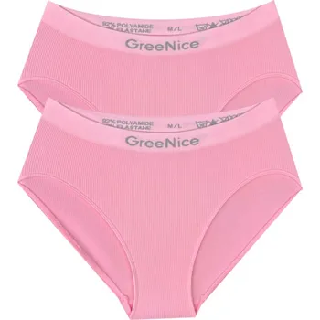 Kalhotky Dámské bezešvé kalhotky GreeNice Art: 6614 ( 2ks vbalení ) Barva: Růžová, Velikost: XL/XXL