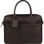 Kožená taška na notebook Burkely Jacko - tmavě hnědá