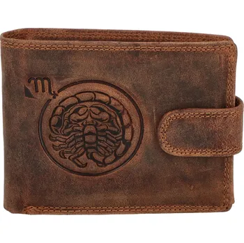Peněženka Pánská kožená peněženka Zvěrokruh Štír, hnědá