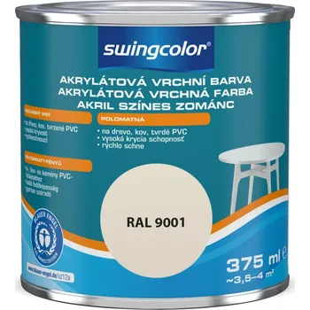 Lak na dřevo Swingcolor Bílý email, krémově bílý, polomatný, 375 ml&nbsp;6171 T0375 9001