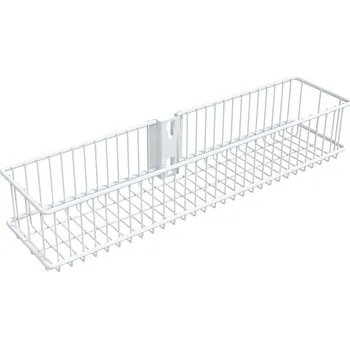 Úložný box INTEGRI Policový koš ARWU 105, 43,5 × 8 × 10,4 cm, ocel, bílý&nbsp;57361