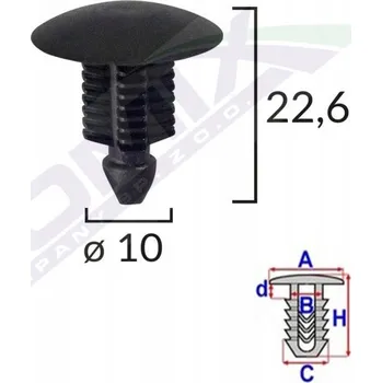 Ventilátor topení a klimatizace Příchytka čalounění, kolík Romix 10183 ROMIX