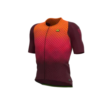 cyklistický dres dres ALÉ R-EV1 VELOCITY G+ Bordeaux/Fluo Orange L