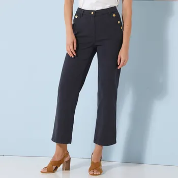 Dámské kalhoty Rovné 7/8 keprové kalhoty nám.modrá 48