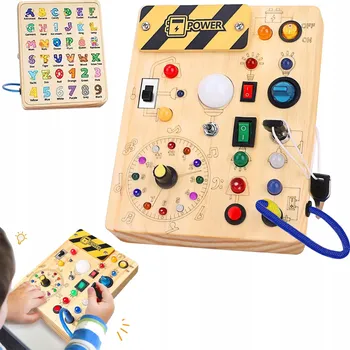 Dřevěná hračka SENZORICKÁ MANIPULAČNÍ TABULE MONTESSORI pro děti, vzdělávací dřevěná hračka