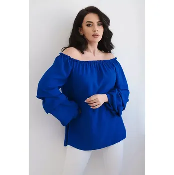 Dámská halenka Španělská halenka s ozdobnými rukávy chrpově modrá UNI