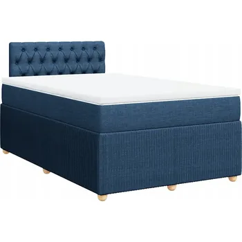 Postel Kontinentální postel 200x120x100,5 cm modrá s matrací a topperem