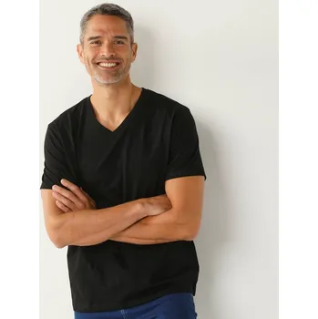 Pánské tričko Sada 3 triček s výstřihem do V a krátkými rukávy černá 87/96