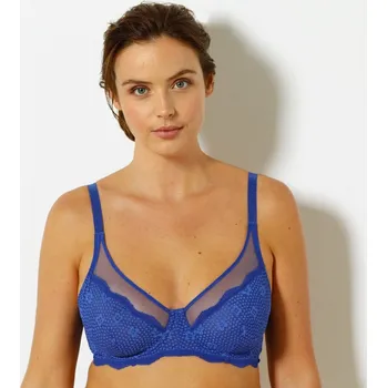 Podprsenka Sada 2 zmenšujících podprsenek z tylu a krajky, s kosticemi modrá+zelená 85C