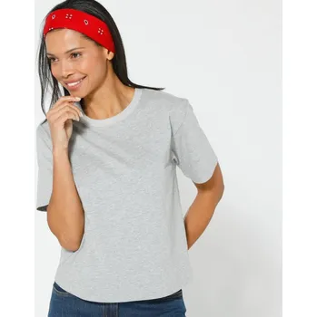 Dámská móda Volné tričko s krátkými rukávy šedý melír 42/44