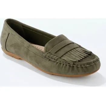 Dámské mokasíny Mokasíny z imitace semiše khaki 38