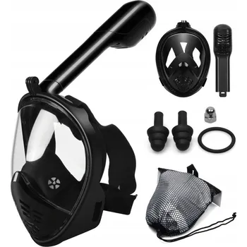 Potápěčská maska Celoobličejová potápěčská Potápěčské Brýle DexXer SM-7 se šnorchlem, černá