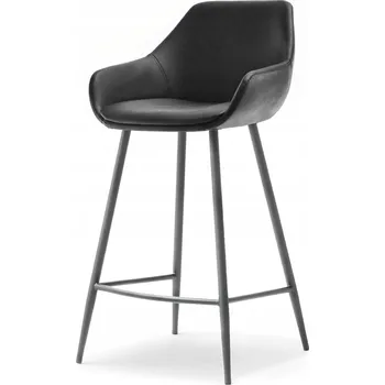 Barová židle Barová Židle Mebel-Partner , černá, 95 cm, umělá kůže
