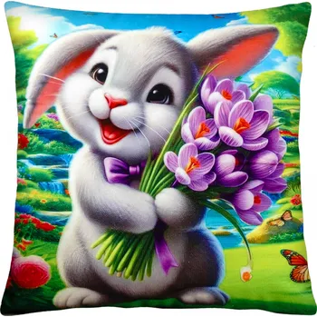 Polštář Dekorační polštář s motivem - ZAJÍČEK II. 40x40 cm Mybesthome Varianta: Povlak na polštář s výplní, 40x40 cm