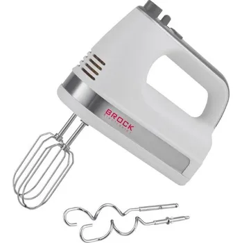 Ruční mixér Brock, 300W, 5 rychlostí + turbo, na hnětení těsta a šlehání, bílý + nerez