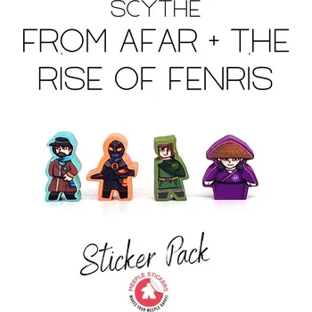 Příslušenství k deskovým hrám MeepleStickers Samolepky pro Scythe: Vzestup Fenrise a Scythe: Invaze z dálek