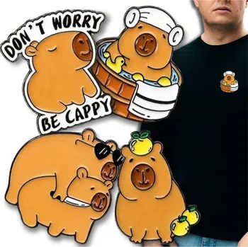 Camerazar Sada 4 kusů kovových odznaků kapybary na obuv a oblečení