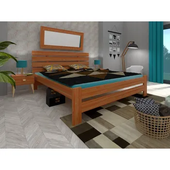 Postel Manželská postel Denis 140x200, Odstín: Olše