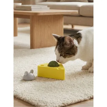 Hračka pro kočku Sinsay - Hračka pro kočky s kočičí mátou s motivem myši a sýra - žlutá - 797IA-11X - 797IA-11X-ONE