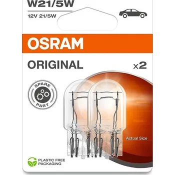 Autožárovka Osram Originál W21/5W, 12V, 21/5W, W3x16q, 2 kusy v balení