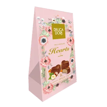 Čokoláda Delicadore Čokoládová srdíčka s náplní 120g