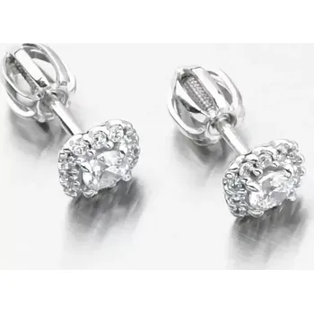 Náušnice Dámské náušnice bílé zlato 585 zirkon DZF5541-B-ZIR