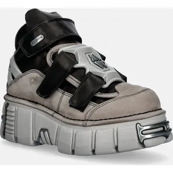 Pánská obuv Kožené tenisky New Rock ALASKA PERLA, ITALI NEGRO, TOWER PERLA + AC M.285.S30 šedá 90X, EUR 39