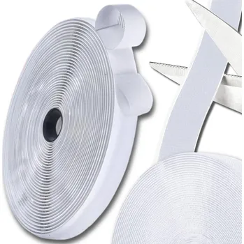 Camerazar Samolepicí pásek 5m s bílým lepidlem 2,5 cm s háčky a smyčkami