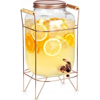 Dóza na potraviny Dóza na nápoje velká zavařovací sklenice distributora kohoutkem a stojanem na kohoutky 8 l