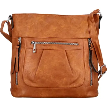 Kabelka Stylová dámská koženková crossbody kabelka Minja, hnědá