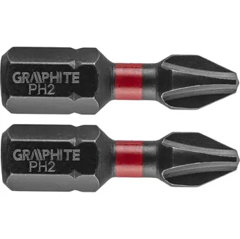 Bit úderový PH2 x 25 mm, 2 ks - Graphite