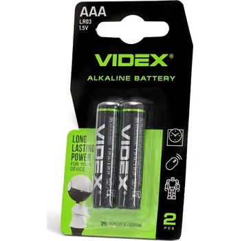 Článková baterie Baterie Alkaliczne Sada AAA 1.5V 1200mAh AAA 2szt. VIDEX