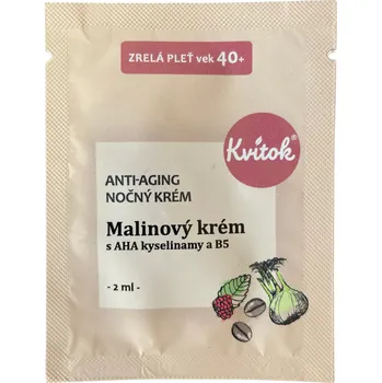 Pleťový krém Kvitok Noční malinový krém pro zralou pleť 40+ - vzorek (2 ml)