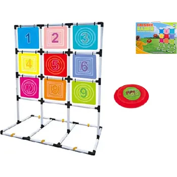 Houpací síť Mikro trading Frisbee terč - 160 cm - s létajícím talířem - 8 ks