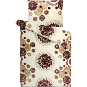 Povlečení Povlečení Mikrovlákno a Mikroflanel Mandaly vanilka 140x200 70x90