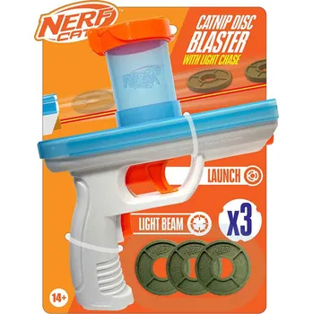 Hračka pro kočku NERF CAT Hračka pro kočky Catnip blaster s 3 ks catnip disků 20 cm