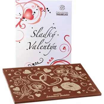 Čokoláda Čokoláda Valentýn - bílá perleť SRDÍČKA, 120 g, Čokoládovna Troubelice Varianta: mléčná 51%