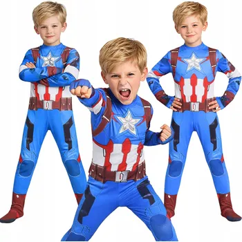 Karnevalový kostým KOSTÝM PŘEVLEK KAPITÁN SUPERHRDINA OBLEČENÍ NA KARNEVAL PLES 128 134