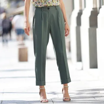 Dámské kalhoty 7/8 úzké kalhoty bronzová 36