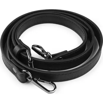 Koženkový popruh / ucho na kabelku s karabinami šíře 1,5 cm Varianta: 7 černá černý nikl, Balení: 1 ks