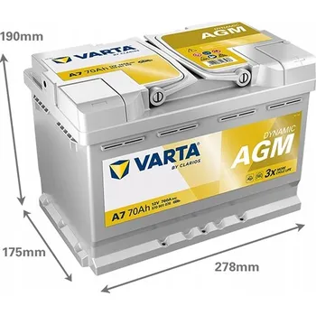 Autobaterie Akumulátor do auta Varta AGM 570901076 70 Ah 760 A P+ 12 V